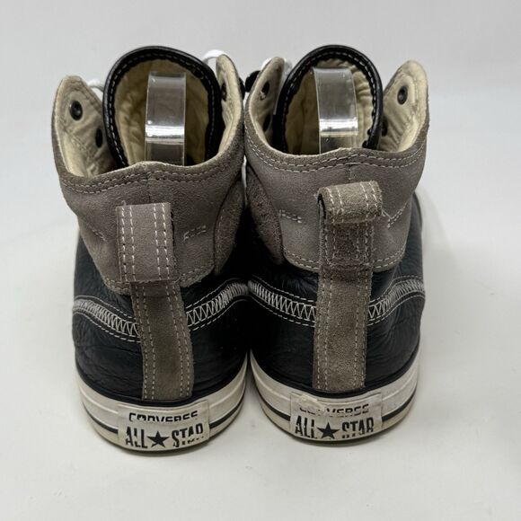 Converse All Star Hiker Shoes Mens 9.5 Black Gray Leather Suede Mid Top Sneaker - Picture 10 of 16